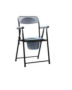 Foldable Commode Chair with hand Rest and Pan - Blue