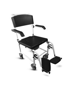Rehamo Shower Commode chair with Flip Arm and Swing Away Footrest