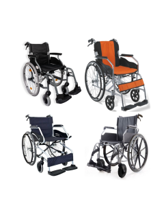 Foldable Steel Wheelchair with Elevated Leg Rest